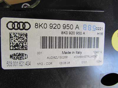 Audi OEM 09 10 11 A4 B8 Instrument Cluster Gauges Speedometer Tach Tachometer 8K0920950A S46